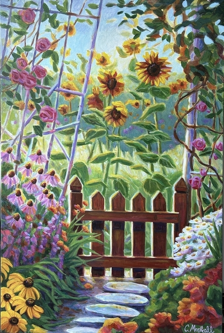Sunflowers Beyond the Gate
