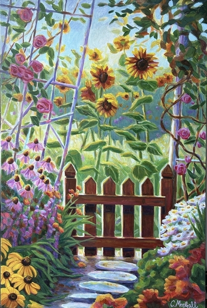 Sunflowers Beyond the Gate